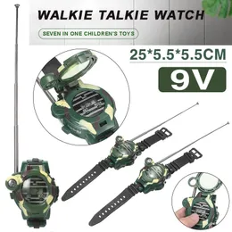 Mayitr 2st Camouflage Multifunctional Kids Toy Walkie Talkie Watch Portable Outdoor Wireless Walkie Talkies 240118
