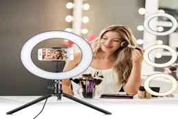 PO LED Selfie Stick Ring Fill Light 10インチ調光機能カメラ電話リングランプメイクアップビデオライブStudio6072850