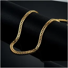 Ketten Ganze Salevintage Lange Goldkette Für Männer Halskette Trendy Golds Farbe Edelstahl Dicke Böhmische Schmuck Colar Männlich Drop Dhkvm