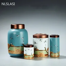 Klasyczna ceramiczna herbata Caddy Travel Portable okrągły kształt herbata może przyprawić pudełko na herbatę cukierki do przechowywania kawa kawa pani