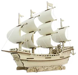 DIY Assembly Model Decoration Handassembled Sailing Boat Wood Crafts Decoration Children039s Toy Gift7658416