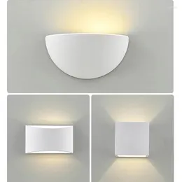 Wall Lamp 3 Style Gypsum Designer Semi Circular Lighting Fixture Background Bedside Stair Surface Mounted LED Lamps