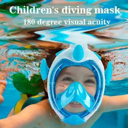 Maschere subacquee Maschera per lo snorkeling Maschera per lo snorkeling integrale per bambini con vista panoramica a 180° Tubo di sfiato più lungo Impermeabile Antiappannamento Anti-perditeL240122