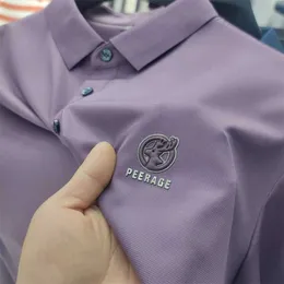 Brand Men's Polo Shirt Deer Head Embroidery Summer 2023 New Ice Tracess Men T-Shirt Korea Trend Casual Versatile Golf Clothing