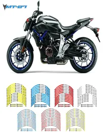 Adesivi di protezione della striscia del bordo interno del pneumatico del motociclo adesivi riflettenti notturni di avviso di sicurezza decalcomanie durevoli per Yamaha MT07 MT076743806