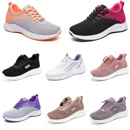 2024 New Women Shoes Running Flat Shoes 내구성 검은 흰색 보라색 편안한 대형 크기 36-41