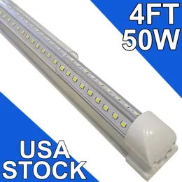 Светодиодные светильники для магазинов, 4 фута, 4 фута, 4 дюйма, встроенная светодиодная трубка, 50 Вт, 5000 лм, прозрачная крышка, подключаемая лампа для поверхностного монтажа, замена флуоресцентной лампы T8 T10 T12, США