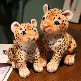 Plush Dolls 3 Postures Real Life Leopard Plush Toys Cute Simulation Cheetah Cub Models Stuffed Soft Animal Baby Doll Room Decor Cute Gift