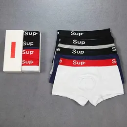 Suprem Surpreme Superme Nouveau Pur Coton Hommes Slip Designer Doux Respirant Imprimé Boxers Shorts Mâle Sexy Sous-Vêtements 3 pcs/lot