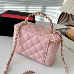 Crossbody väska fårskinn kvinnor skönhet makeup fodral axel väska designer totes handväska tvättpåse smink