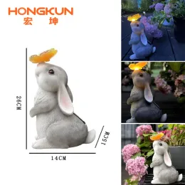 Solar Rabbit Light, Outdoor Resin Animal Light, Courtyard Layout, Small Night Light, Garden Lawn Lighting, Landscape Floor Lights