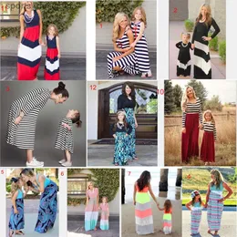 40 styles vente chaude famille maman fille robe d'été famille robe assortie dépouillé robe de plage colorée livraison gratuite''gg''LD6E