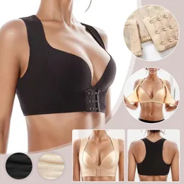 Women's Shapers Women Brea Mash Breast Lifting X Shaped Beautify Back Corset Chest Posture Correction Front Buckle Bras Wireless Pack