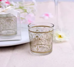 Lace Pattern Candle Holders Wedding Favors Glass Tea Light Candlestick Party Favor Gift Home Decoration New8130002