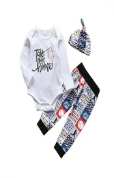 Kläderuppsättningar 09 månader födda barn Baby Boys Girl Outfits Clothes Romper Topsprint Long Pantshat Set 1047 Children039S3622093