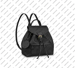 M45501 M45397 Montsouris PM Elegant kvinnor äkta kohudsläderemobss duk spänne ryggsäck Satchel handväska axelväska1708790