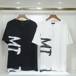 SS New Miri T-Shirt Pure Cotton Stripe Letter Logo Men and Women's Round Rece Morts Sport