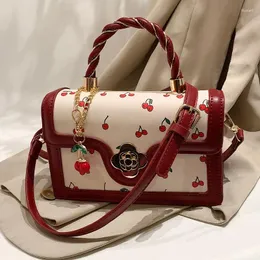 Borse da sera Sweet Cherry Catene quadrate Tracolla per donna Designer di lusso Borsa da donna di marca nera verde gialla