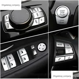 Outras peças de automóvel Chrome Abs Car Interior Botões Lantejoulas Decoração Er Trim Decalques para F10 F07 F06 F12 F13 F01 F02 F20 F30 F32 Drop De Dhlrz