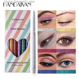 Eyeliner Handiyan Glitter Eyeliner Kalem Seti Jel Kalem Makyaj Glitter Eyeliner Kalem Kalıcı Kozmetikler Renk Gözelin Krem Çubuğu Q240122