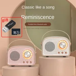 Högtalare Retro Mini Bluetooth -högtalare DW21 Klassisk musikspelare med FM Radio, TF Card Sound Stereo Subwoofer Portable Decoration Speake