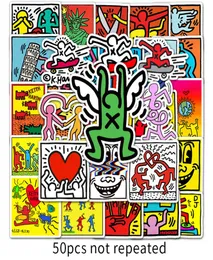 50pcs Keith Haring Cartoon Graffiti Stifiti Wodoodporne gitarę laptopa motocyklowa deskorolka zabawna decals4283894