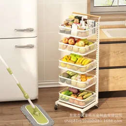 Kök förvaring hooki officiell golv rack grönsak och frukt rörligt flerskikt vagnhushåll ve