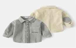 Camicie da neonato Camicetta da scuola a maniche lunghe Cardigan in velluto a coste Camicia bianca per bambini Per bambini Top Autunno 2203143128264