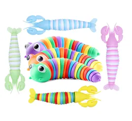 Nya ankomster Creative Hand Sensory Twist Snails 3D Slug för tryckt ledat glöd crawfish finger sensorisk snigel leksak sxjul49398537