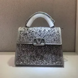 Kadınlar için tasarımcı zincir çantası vsling rhinestone diamante parti çantaları lüks tam elmas boya kristal omuz çantası moda çantaları ile kaplı bling debriyaj çantası