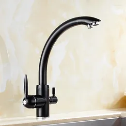 Küchenarmaturen Wasserhahn Schwarz/Chrom/Beige Waschbecken Messing Direktgetränk-Mischbatterie/Kaltwasserhähne für Deckmontage