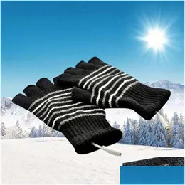 Podgrzewnik stopy rąk podgrzewacze w domu Rękawiczki ogrzewania USB Zimowe biuro pracownik wewnętrzny Half Finger Knitting rękawica Keep Warm Men Men Student Dhngk