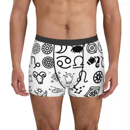 Mutande OROSCOPI SEGNI ZODIACALI Boxer da uomo Pantaloncini Uomo Cartoon Anime Mutandine divertenti Biancheria intima morbida per