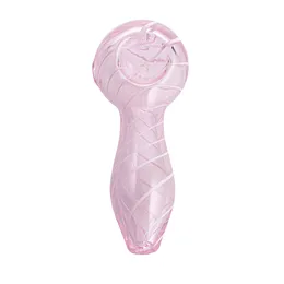 Pipa da 3,9 pollici in vetro spesso Pyrex a strisce rosa, grandi mini tubi da fumo Accessori per tabacco YD4452