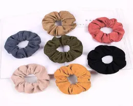 2020Scrunchies Fasce per capelli in velluto a coste Pit Strip Fascia per capelli Donna Fascia elastica per la testa Ragazze Porta coda di cavallo Copricapo invernale Scrunchy Acces5876111