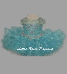 Bling Bling Little Rosie Festzug-Kleider für Babys, BR1312, Rüschenrock, Aqua-Cupcake-Glitzer, Kleinkind-Festzug-Kleider mit Flügelärmeln9822732