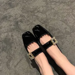 Dress Shoes Pink Flock Crystal Buckle High Heels Mary Janes Sapatos Femininos Square Toe Ankle Belt Rhinestone Pumps For Women