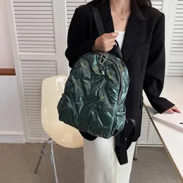 Рюкзак модный стеганый школьный рюкзак с хлопковой подкладкой для колледжа женский водонепроницаемый на осень-зиму