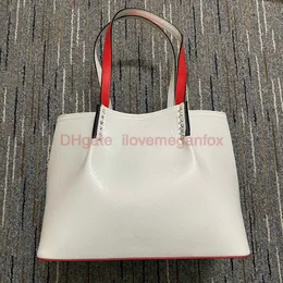 Классическая французская дизайнерская женская сумка для плеча новая роскошная высококлассная сумка для рук, большая белая сумка, мешка, большая мощность, сумка красного дна.