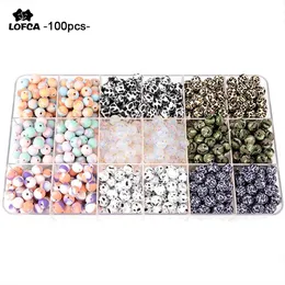 Charms Lofca 100pcs Tie Dye Leopard Terrazzo Dalmatian Camo Silicone Loose Beads Baby Teether Bpa Free Diy Necklace Pacifier Chain Baby