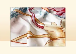 الأوشحة مصممة الحرير من الوشاح للنساء اليدوي المتدحرج 90x90 Top Bandana Print Foulard Femme Soie de Marque Luxe7121843