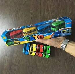 Lustiges 4-teiliges Set „Tayo der kleine Bus“ aus Mini-Kunststoff zum Zurückziehen, blau, Tayo, rot, Gani, gelb, Lani, grün, Rogi-Bus, Automodell für Kinder, Geschenk LJ201485552