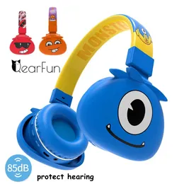Kulaklıklar 85dB Canavarlar Kablosuz Kulaklıklar Microne Boy Çocuk Sevimli Kızlar Stereo Müzik Bluetooth kulaklıklar Çocuk Model Hediyesi