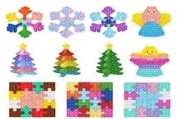 Albero di Natale Fiocco di neve Punta delle dita Bolla Giocattoli Puzzle fai da te Fidget Giocattoli di decompressione Capodanno039 San Valentino Decoratio9706487