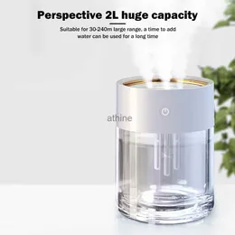 Humidifiers Air Defuser Humidifier 3 Nozzle Fragrance Sleep Atomizer Ultrasonic Large Capacity Seven-color Lamp Portable USB for Home Office YQ240122