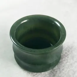 Tazze da tè Giada verde naturale Tazza da tè di bambù Salute Gongfu Teaware Genuino cinese Giade di Hetian Pietra nefrite Maestro della cerimonia