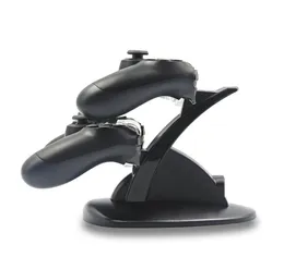 Caricabatterie doppio USB Docking Station Stand Doppio caricabatterie Luce LED per Sony Playstation 4 PS4 Pro Slim Wireless Game Contro7015225