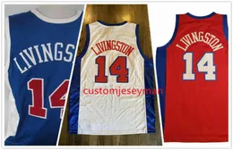 Cheap basketball jersey retro college 14 SHAUN LIVINGSTON jerseys throwback mesh stitched white red blue embroidery custom big si6145394