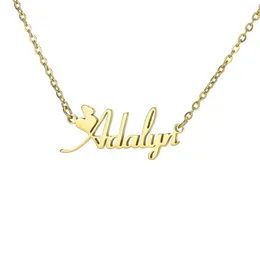 Ожерелья YHLISO из нержавеющей стали, индивидуальное имя, кулон с табличкой в форме сердца, ожерелье, персонализированное романтическое женское колье, подарок для подруги