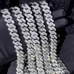 15mm Micro Pave Prong Kubanische Kette Halsketten Mode Hiphop Voll Iced Out Strass Schmuck für Männer Frauen YG0Q